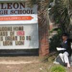 Billie Ann Roberts Padgett at Leon High sign.jpg